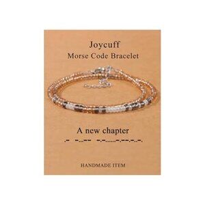 Womens Morse Code Bracelet Inspirational Gifts Adjustable Layered Beaded Jewelry